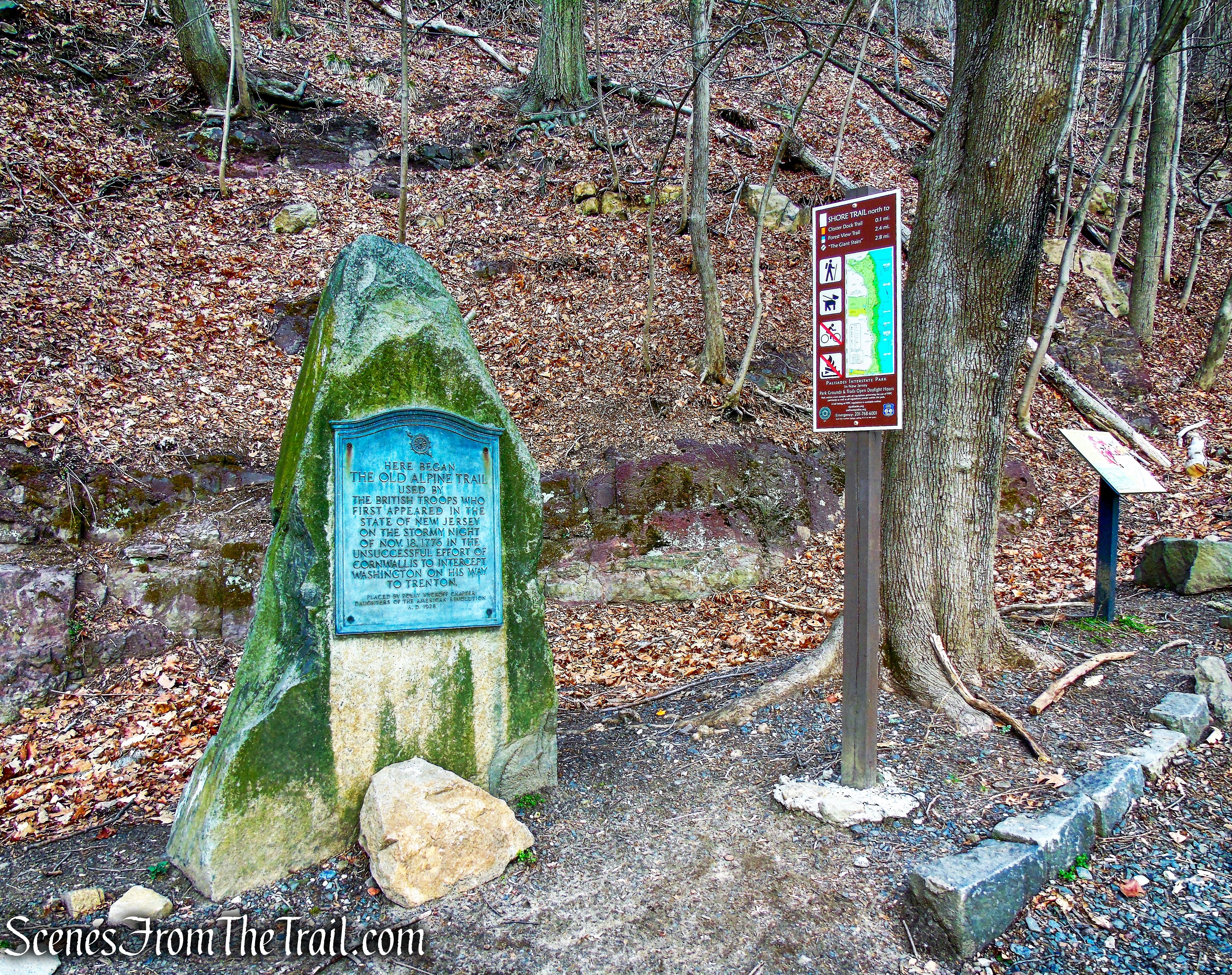 Old Alpine Trail plaque - Shore Trail