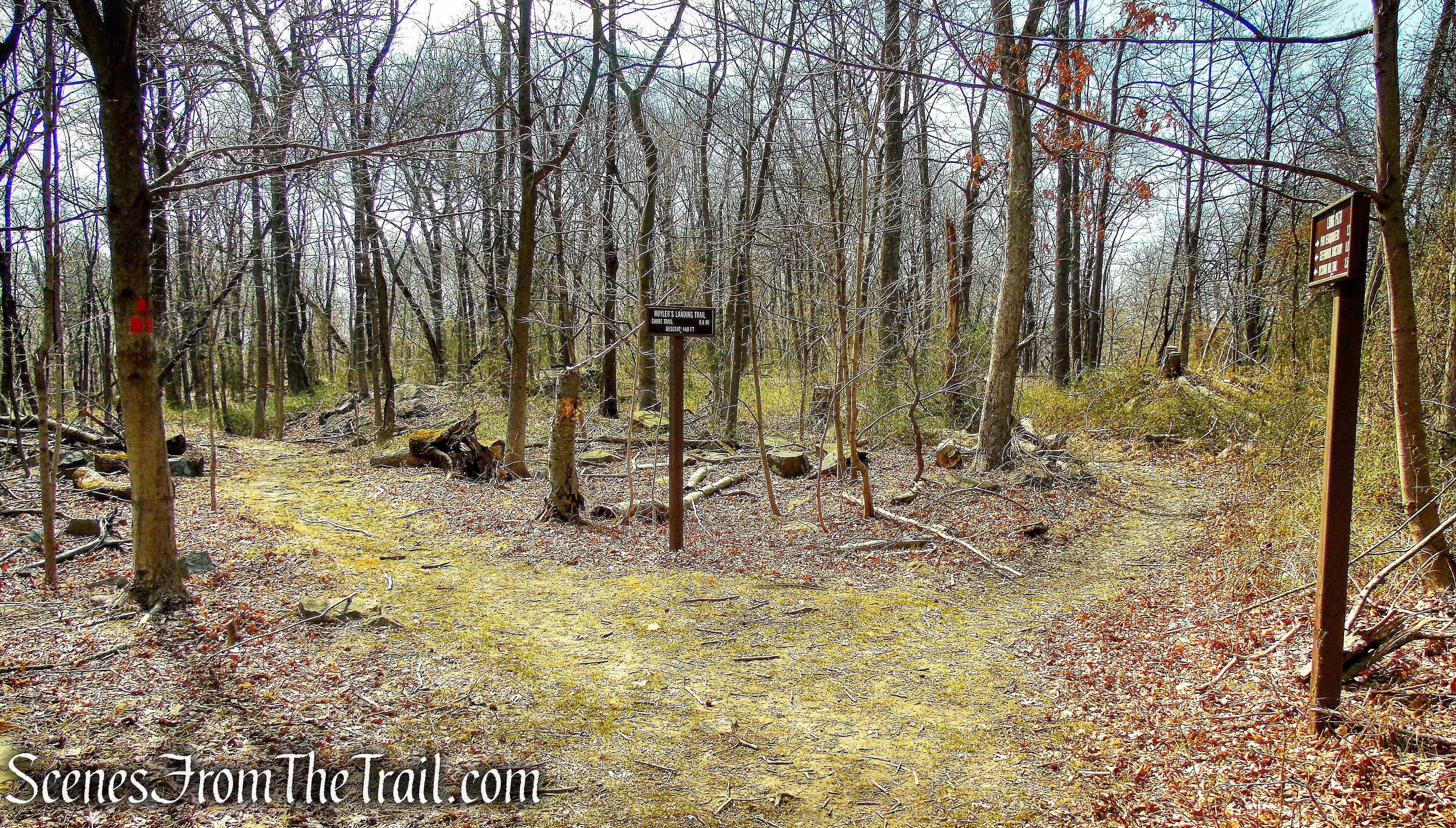 turn left on Huyler’s Landing Trail