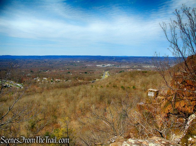 view southwest from Metacomet Trail - Hubbard Park