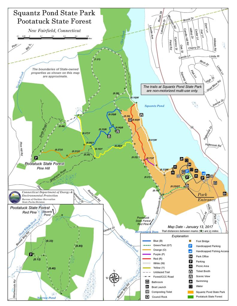 Squantz Pond State Park trail map