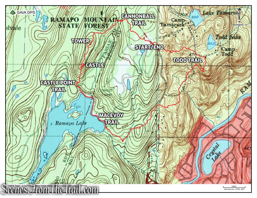 Van Slyke Castle Loop – Ramapo Mountain State Forest