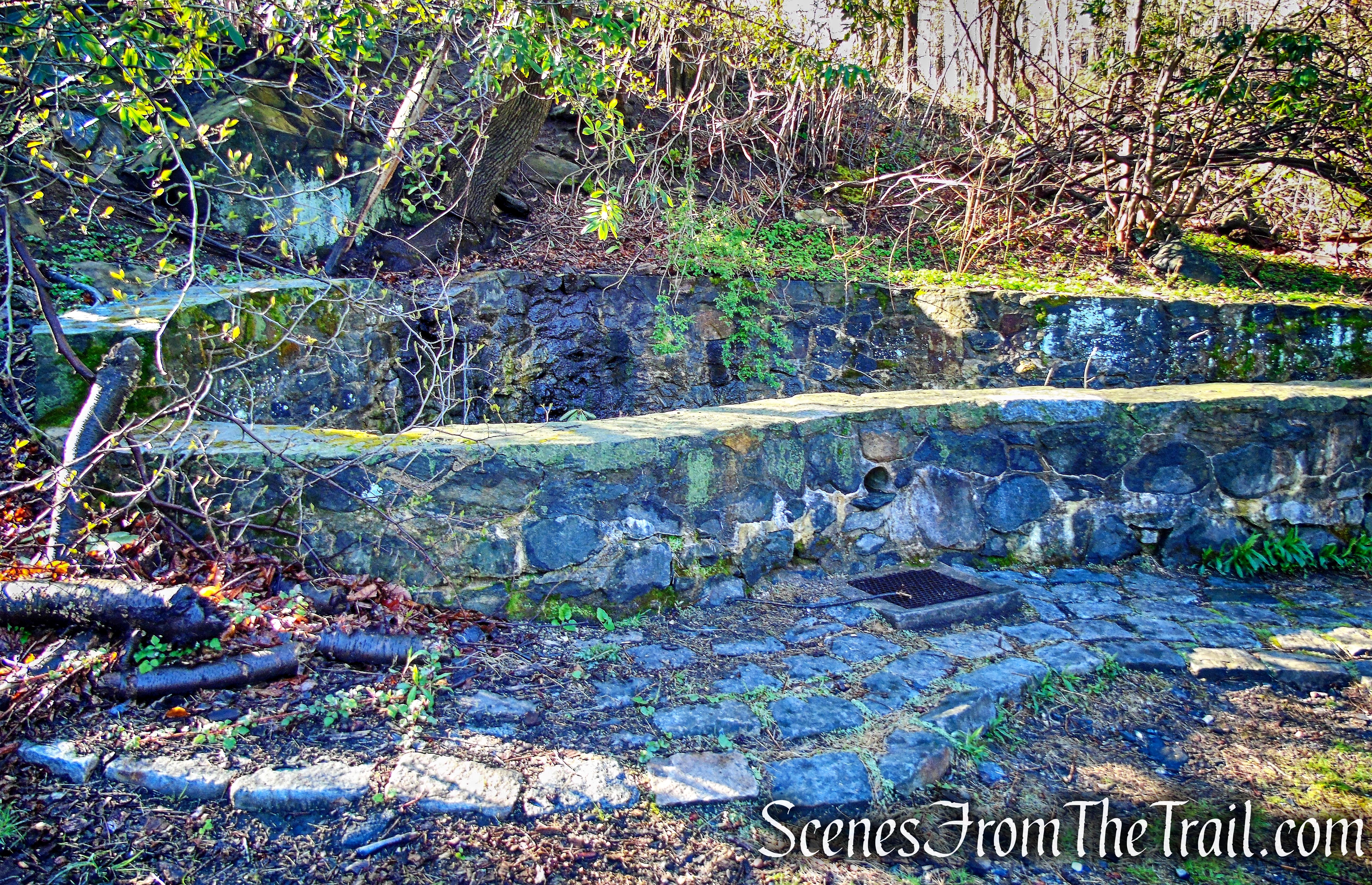 stone fountain - Halsey Pond Park
