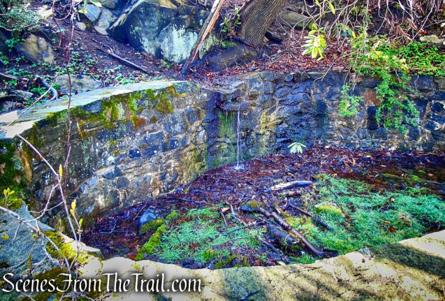 stone fountain - Halsey Pond Park