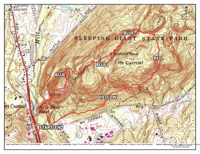 Tower Loop via the Quinnipiac Trail - Sleeping Giant State Park