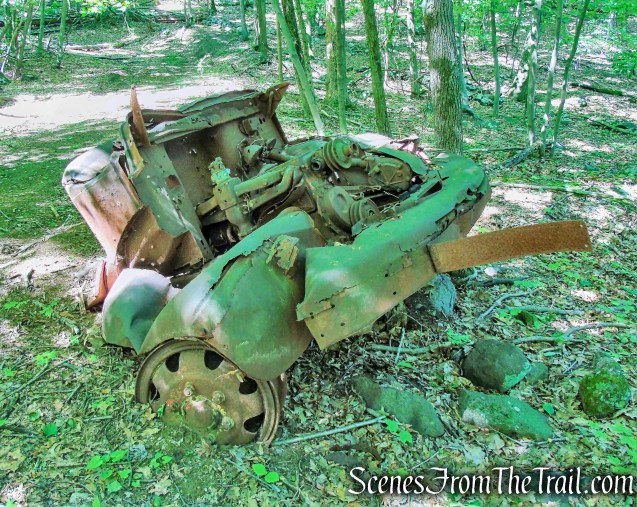 truck ruins on woods road - Salt Hill State Forest 