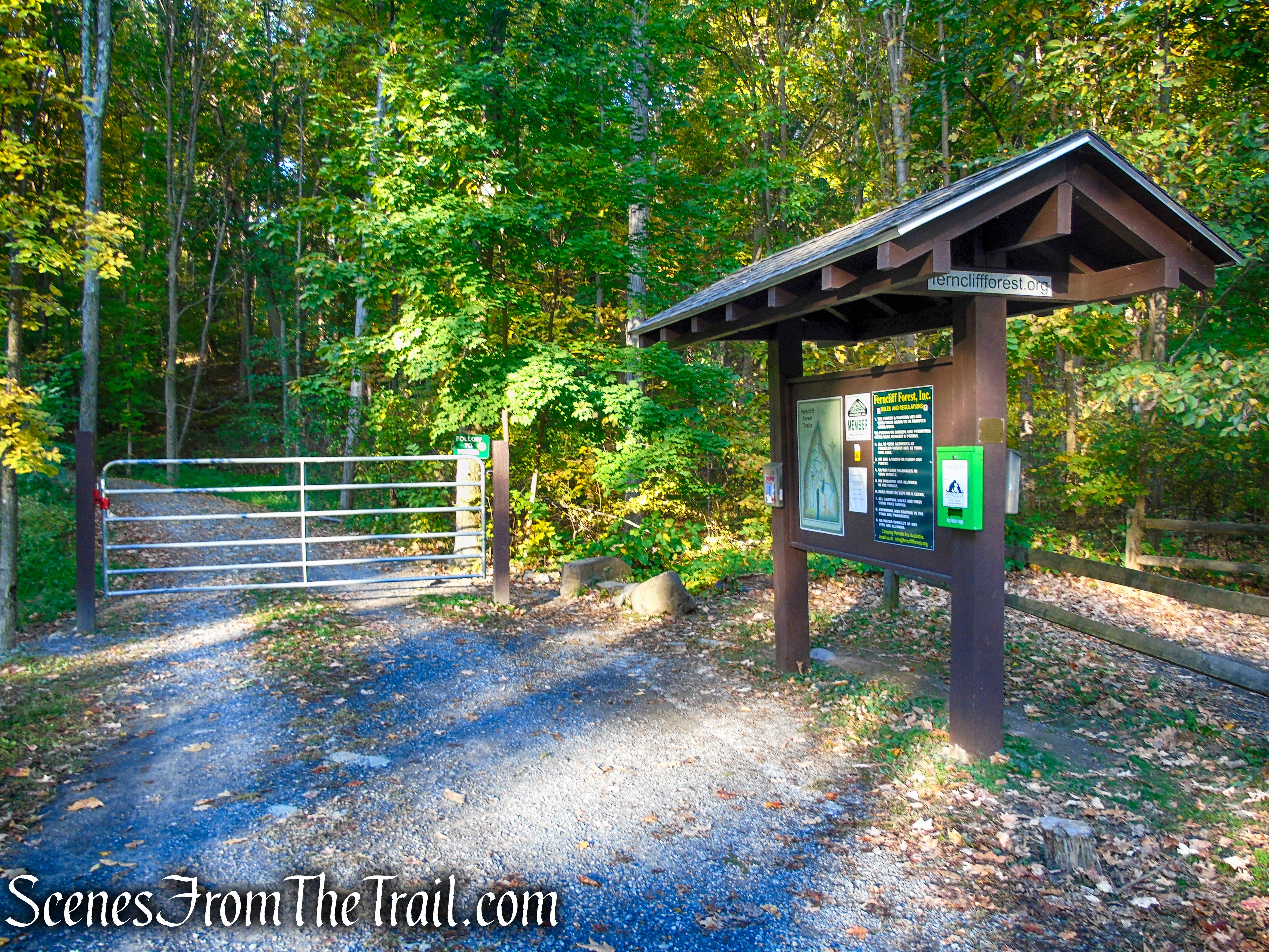 start of Yellow Circle Trail - Ferncliff Forest