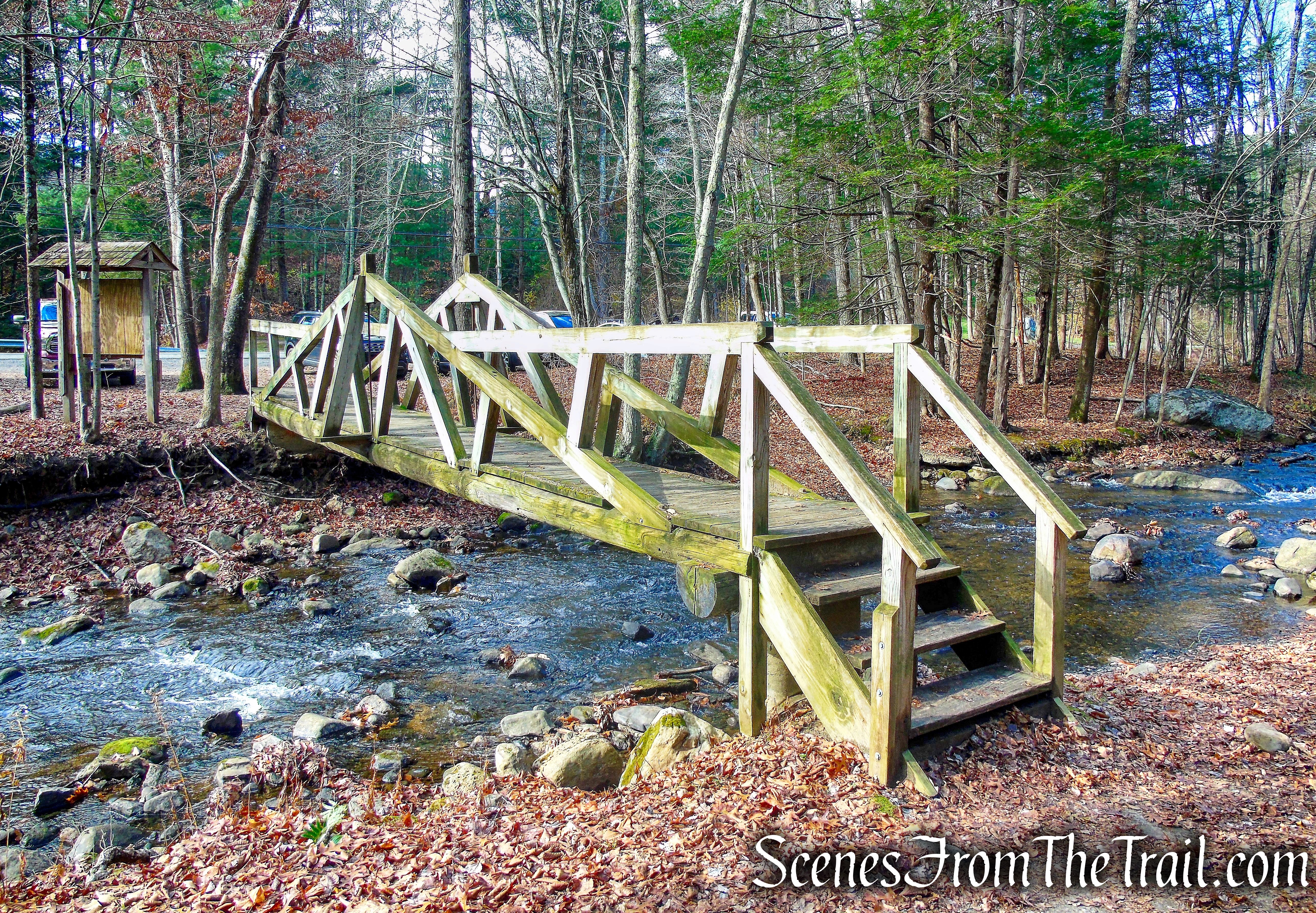 wooden footbridge over Bree Brook - Hidden Valley Preserve