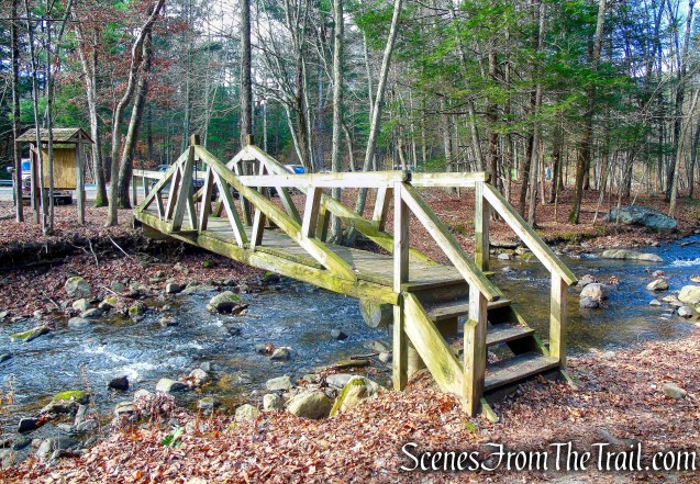 wooden footbridge over Bree Brook - Hidden Valley Preserve