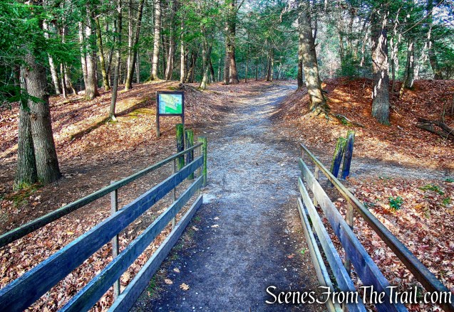 turn left after crossing the steel footbridge