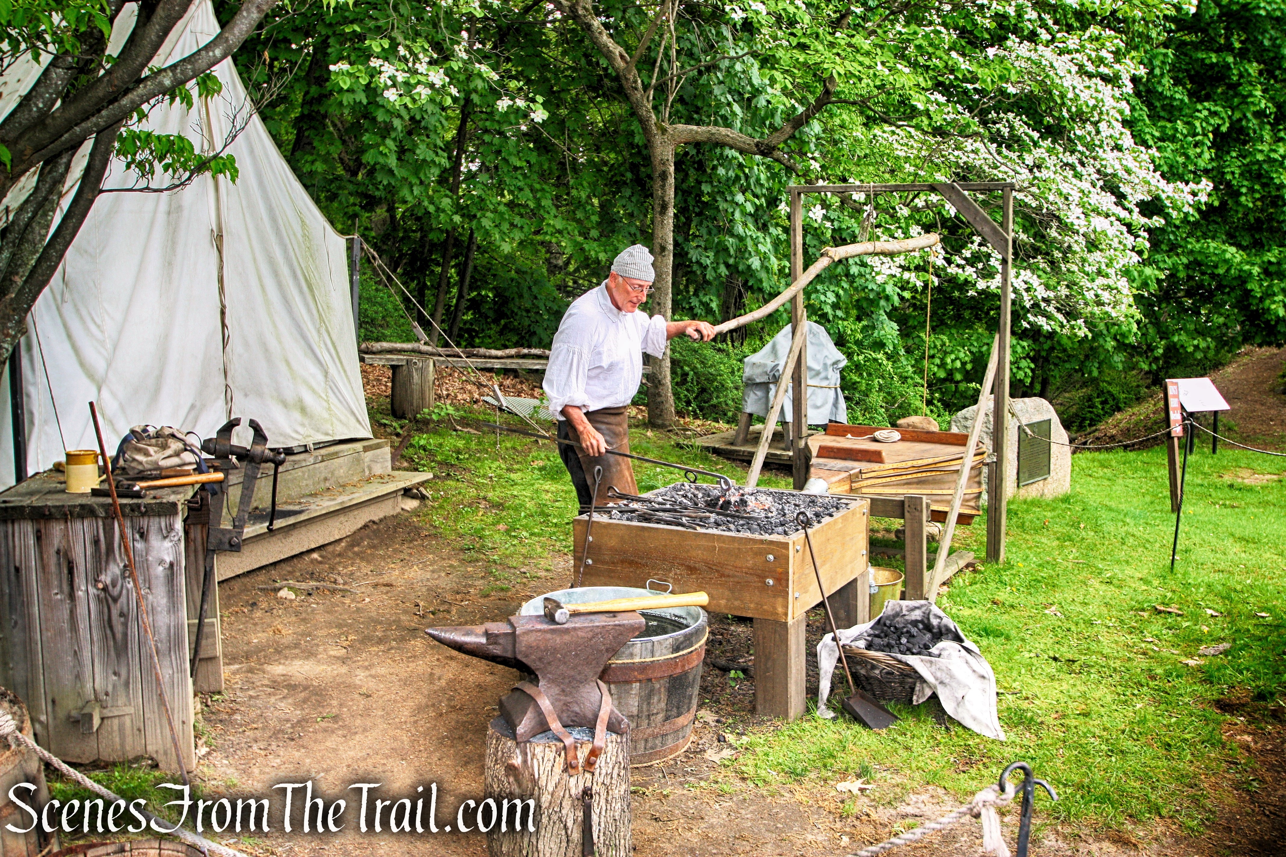 18th century blacksmithing demonstration