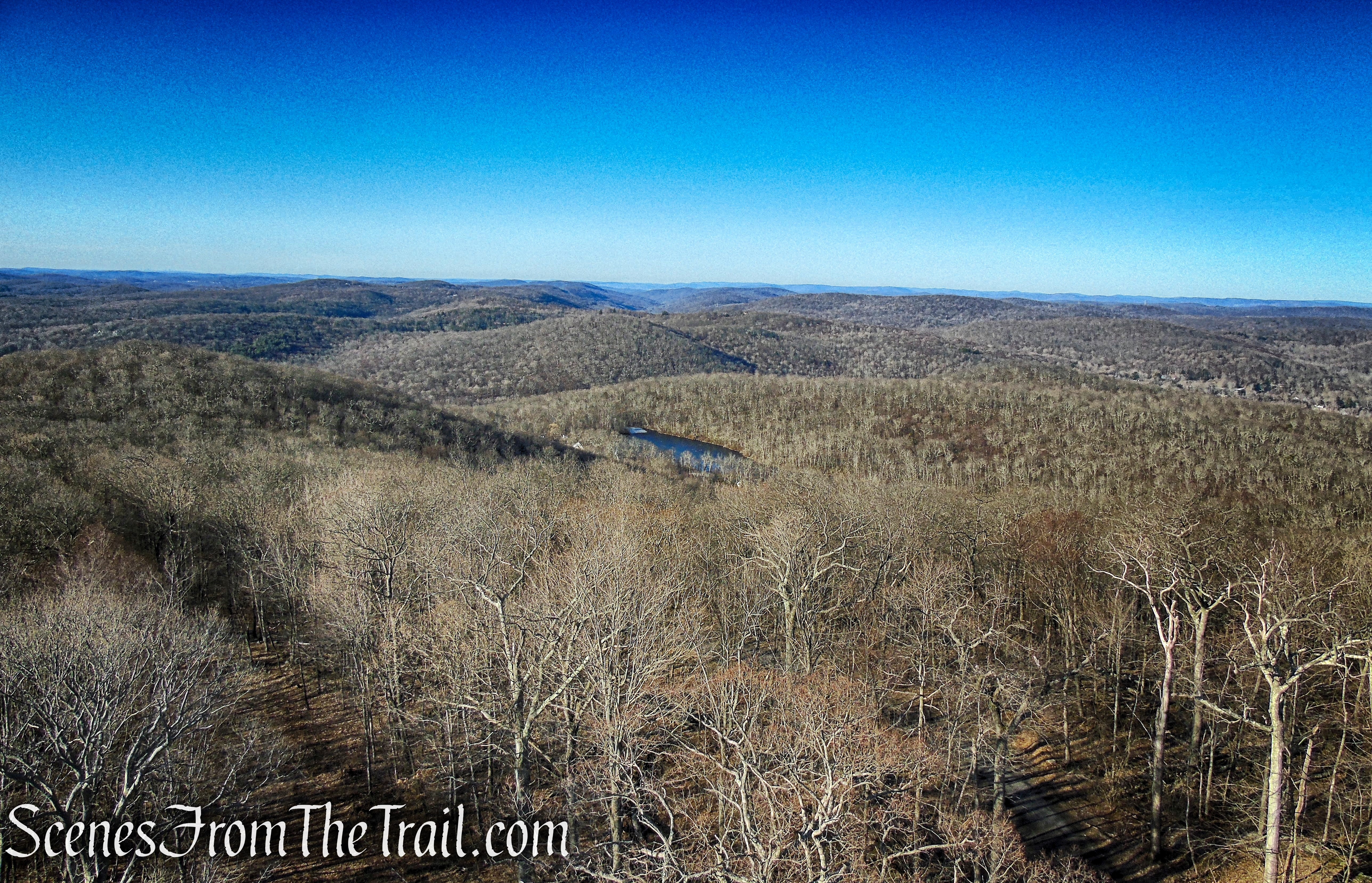 View west towards Clear Pool and the surrounding hills