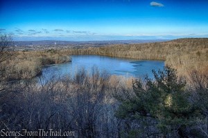 View of Crescent Lake from lower rock outcrop