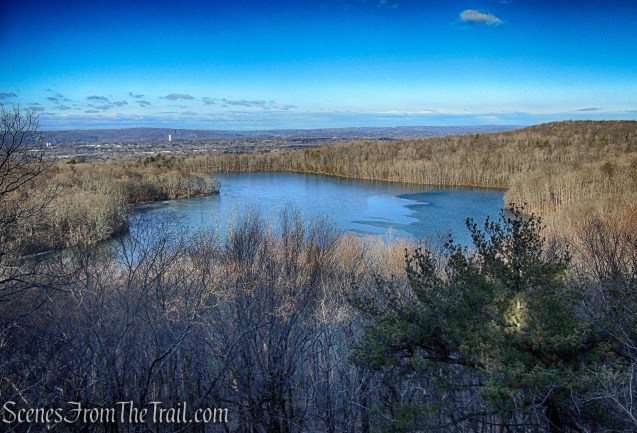 View of Crescent Lake from lower rock outcrop