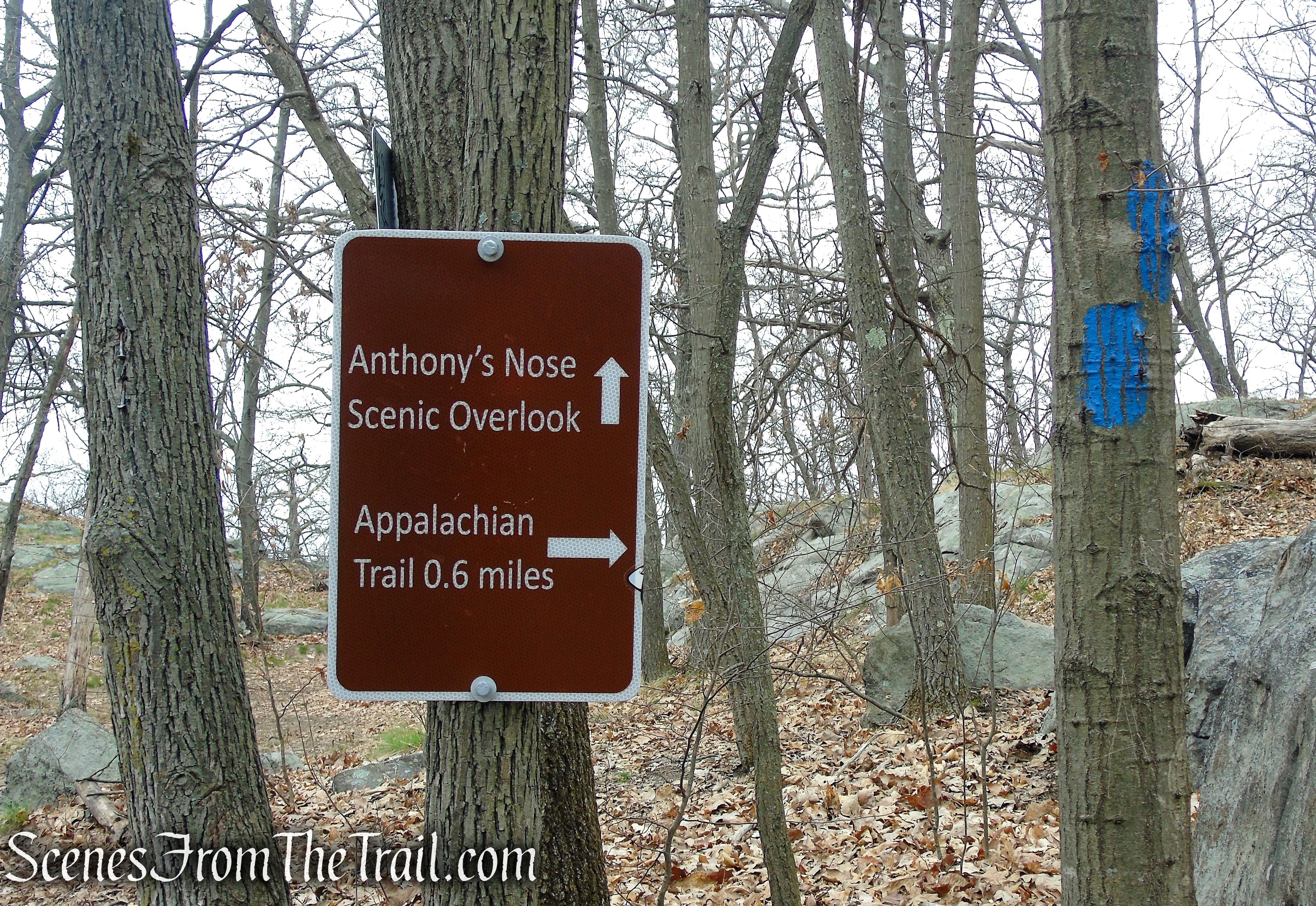 Continue straight ahead to Anthony’s Nose Overlook