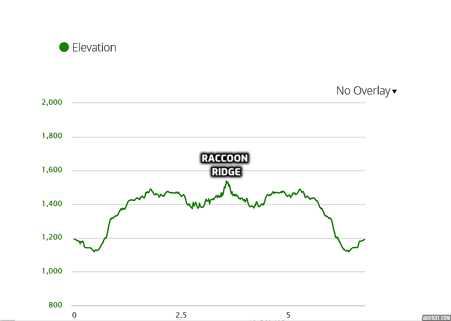 elevation profile - Raccoon Ridge