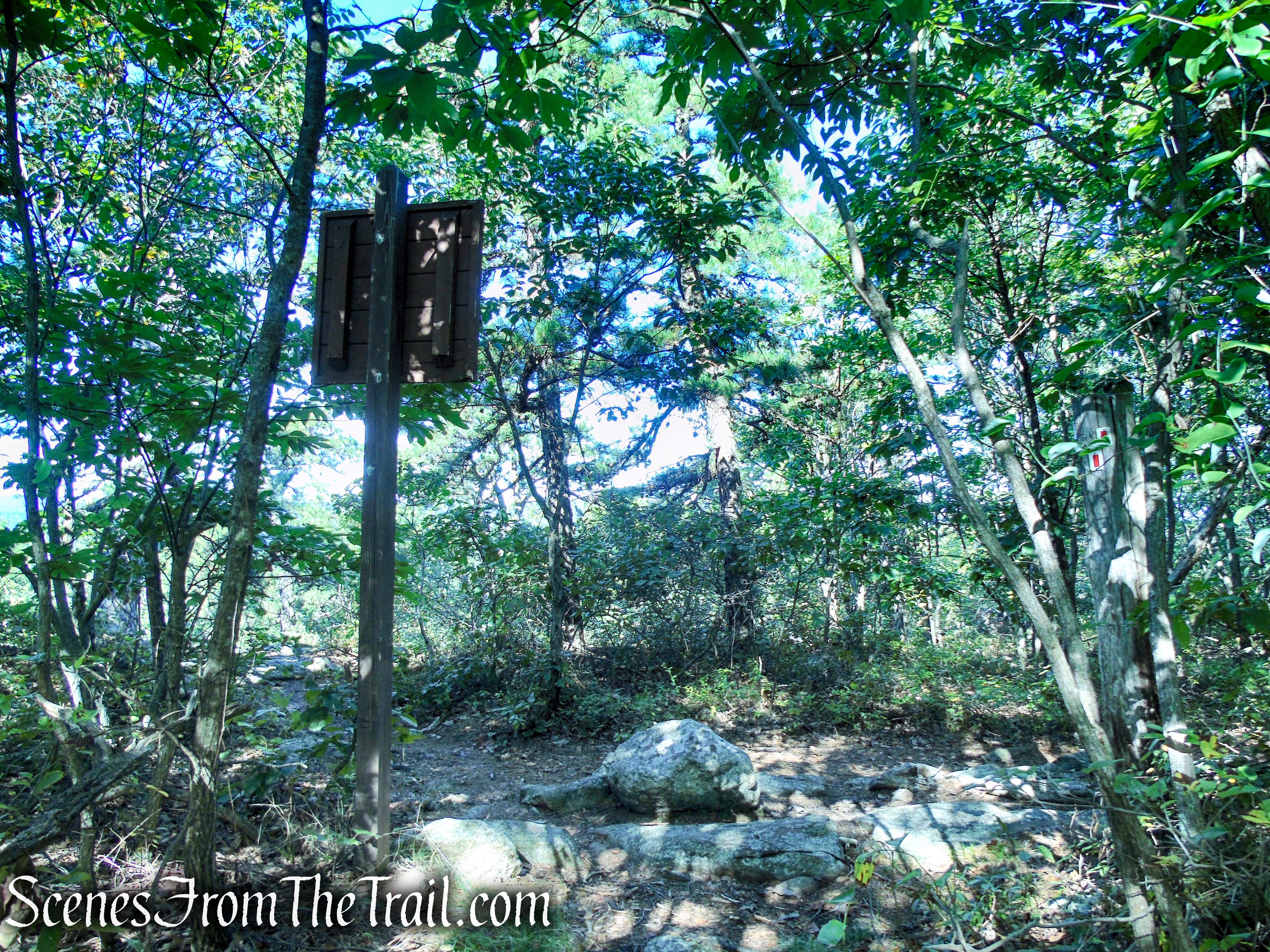 turn left red/blue-blazed LeGrande-Lake Connector Trail