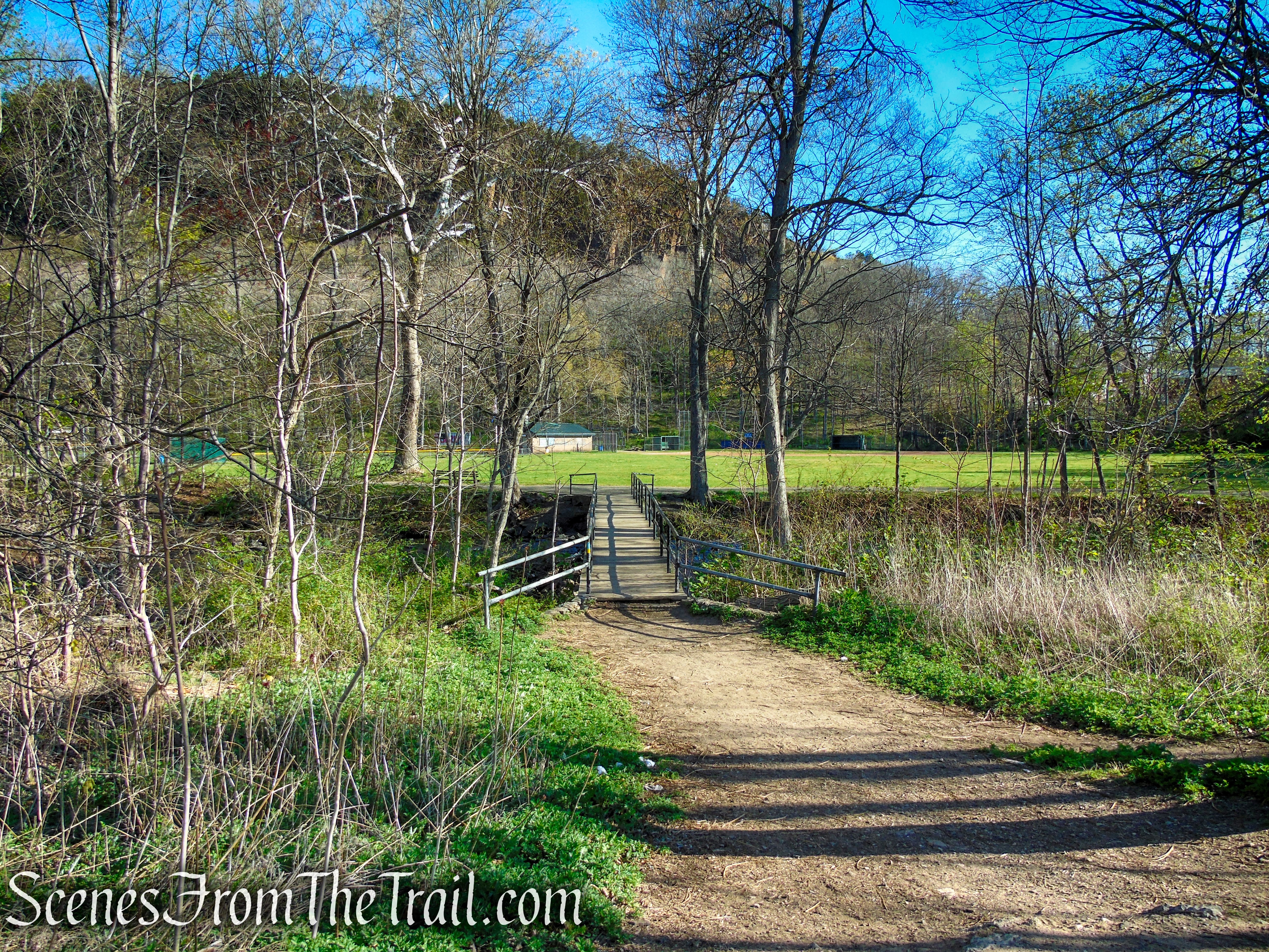 footbridge over the West River to Amrhyn Field
