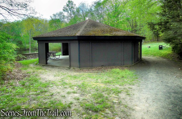picnic pavilion along the Red Trail