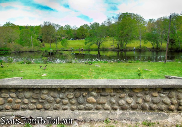 view of Papermill Pond from picnic pavilion