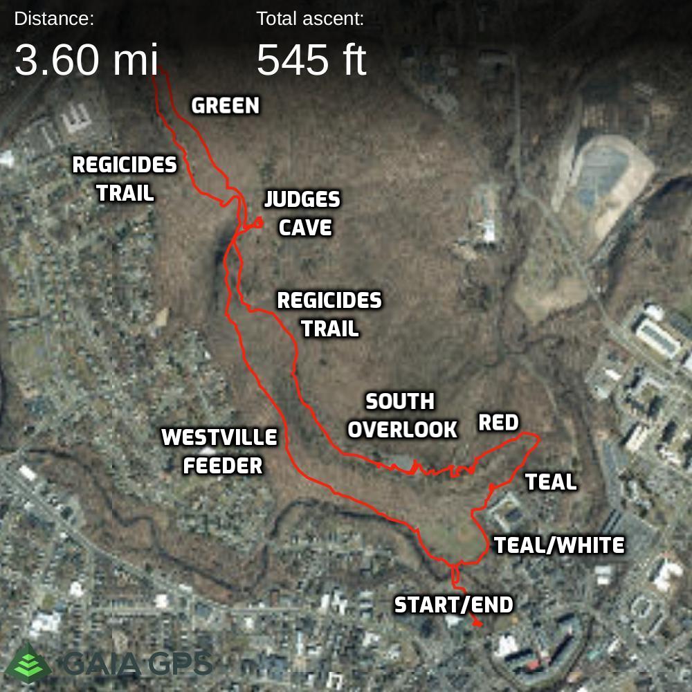 Judges Cave Loop from from Amrhyn Field – West Rock Ridge State Park