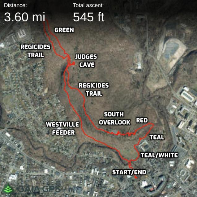 Judges Cave Loop from from Amrhyn Field – West Rock Ridge State Park
