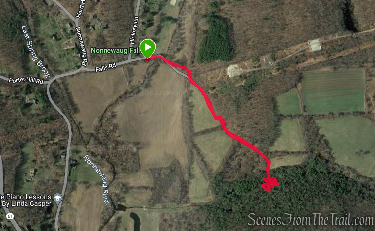 Nonnewaug Falls out-and-back
