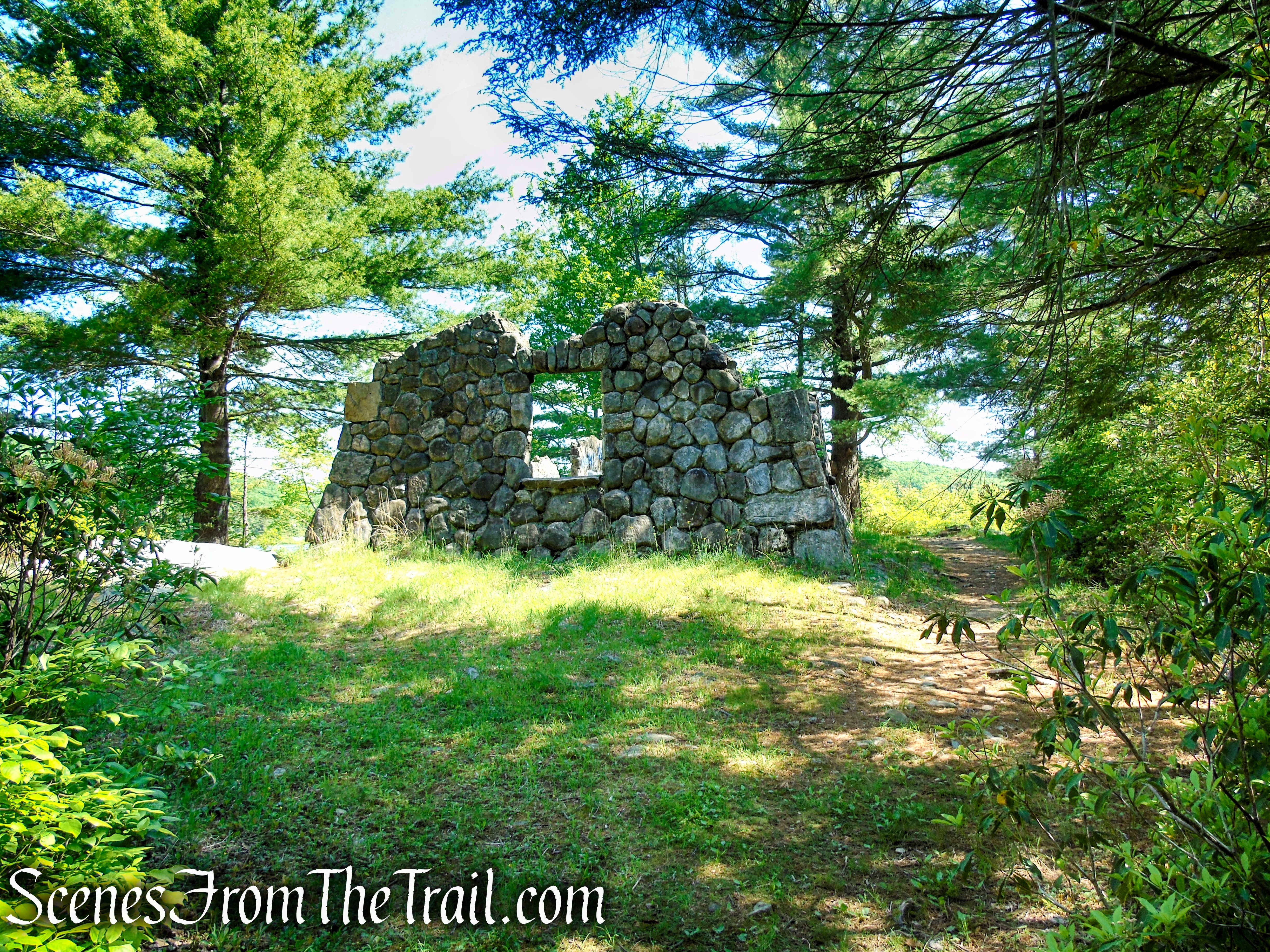 stone cabin ruins at Island Pond