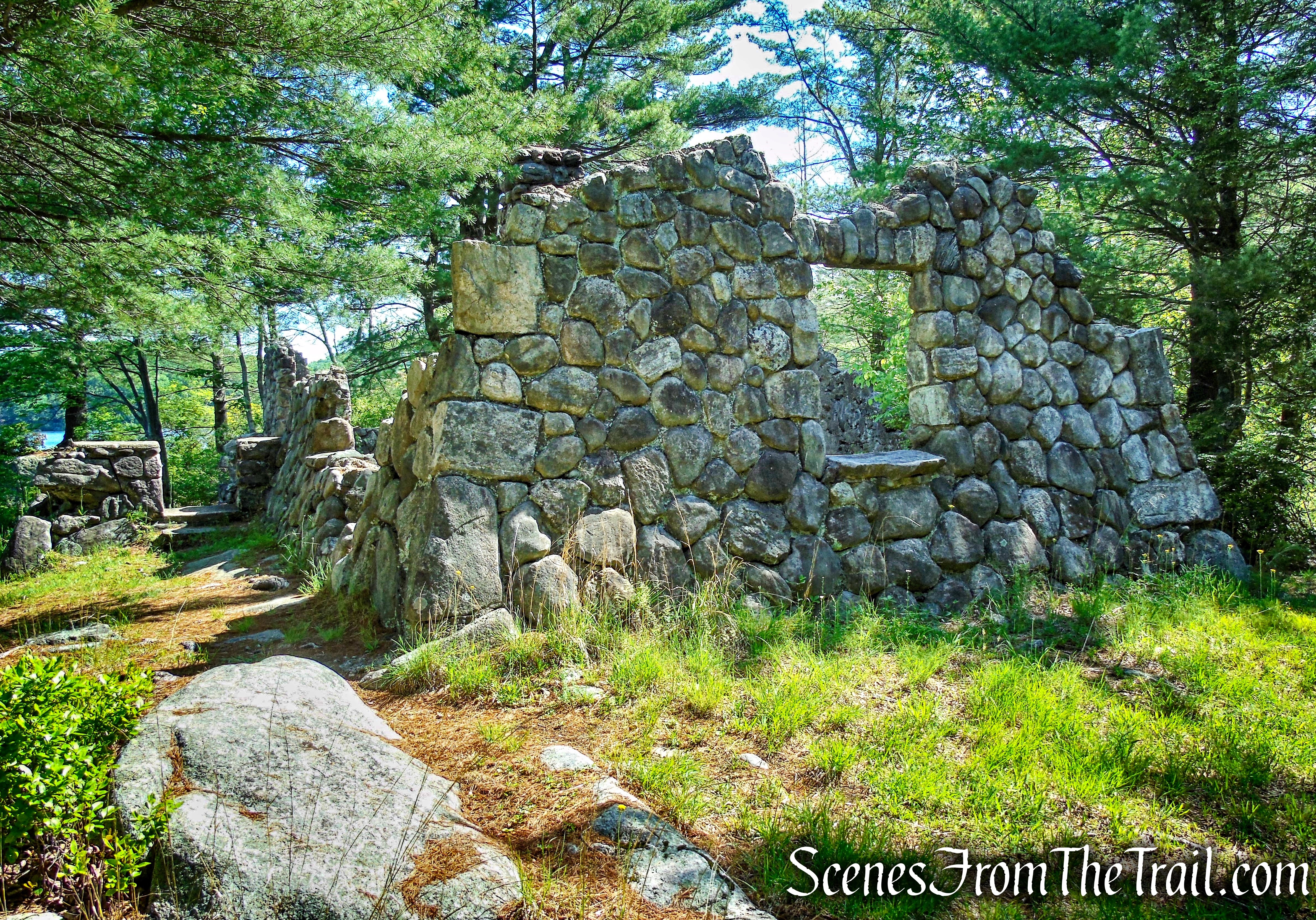 stone cabin ruins at Island Pond