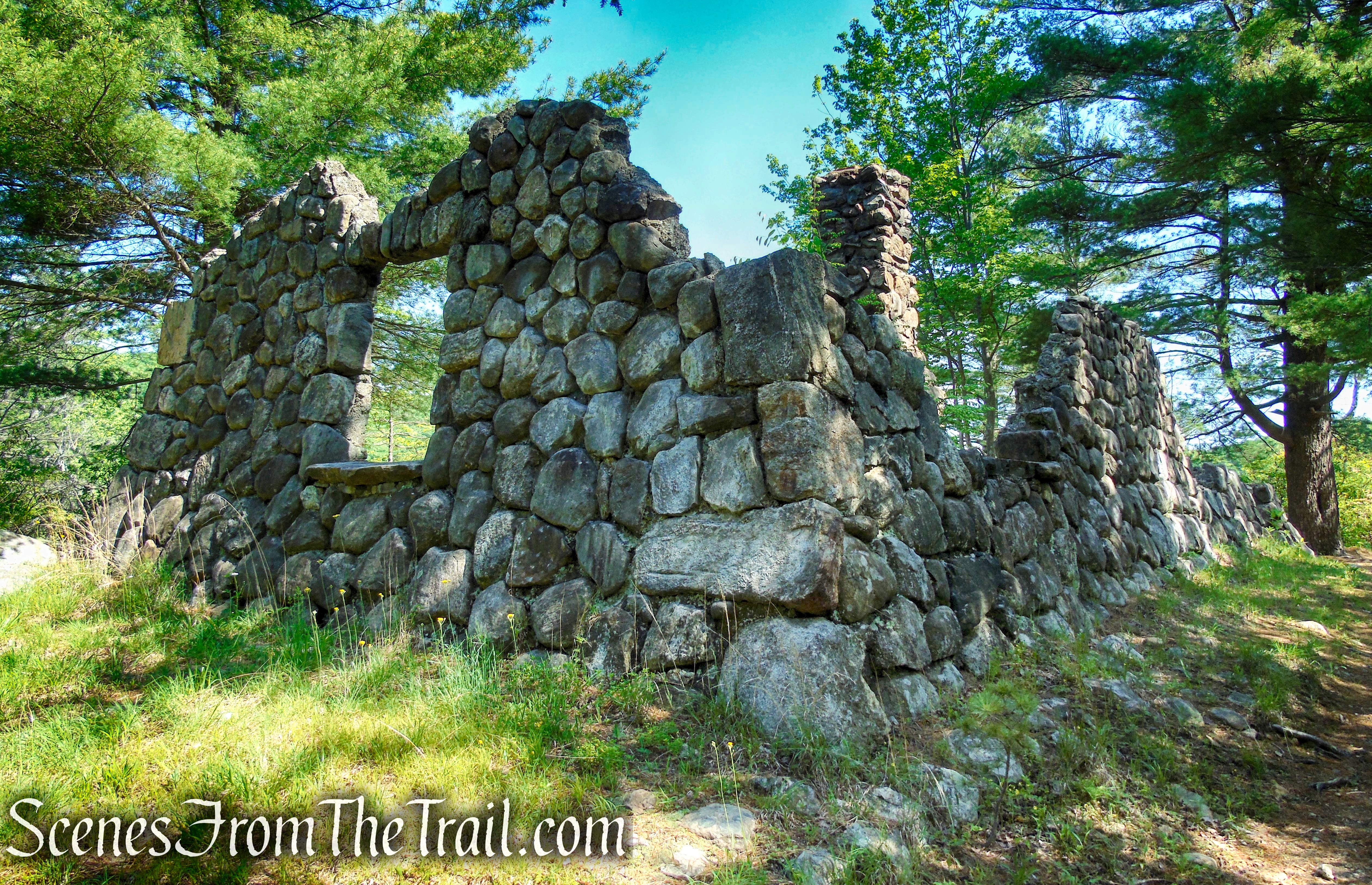 stone cabin ruins at Island Pond