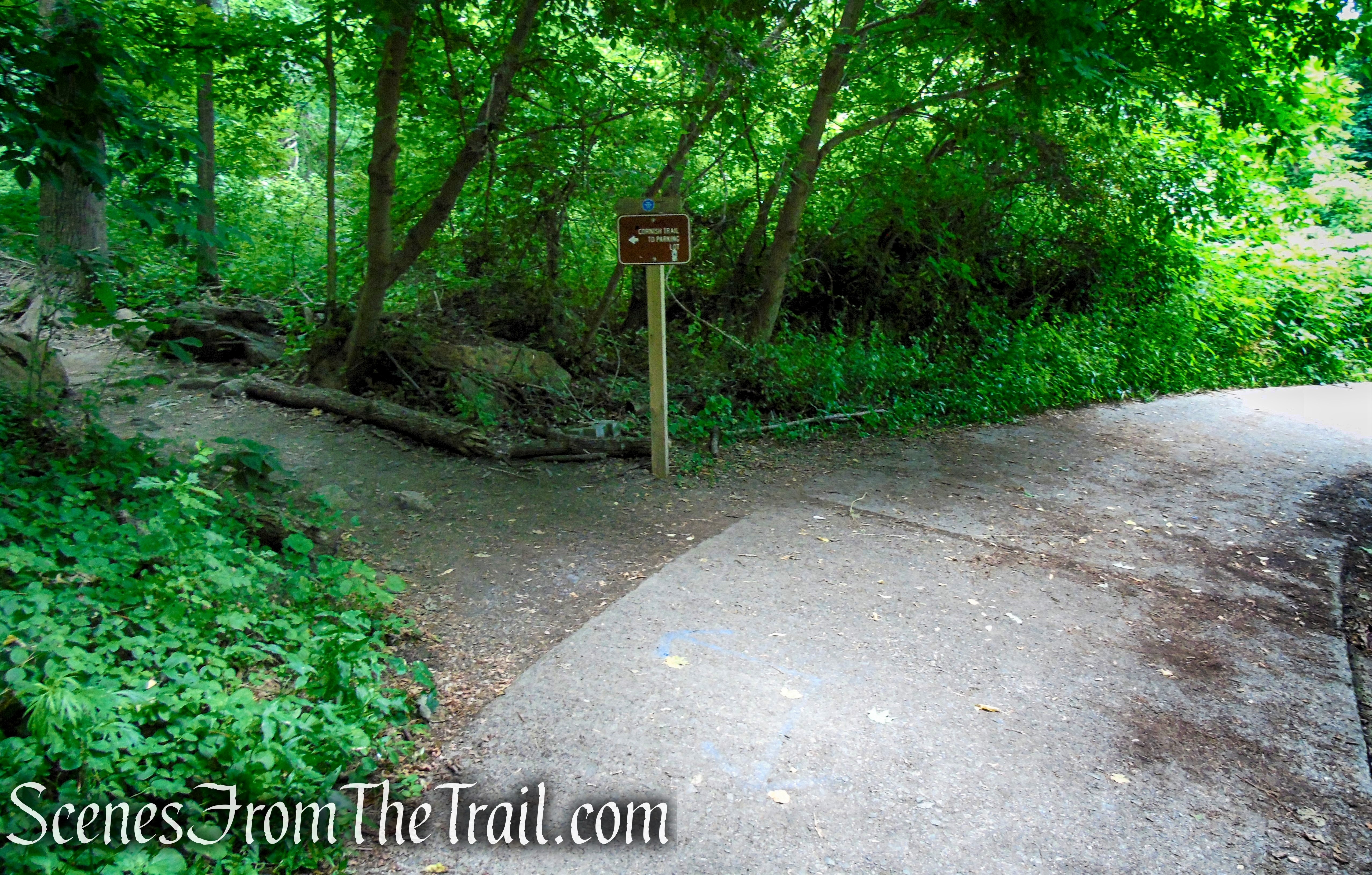 turn left to stay on Cornish Trail
