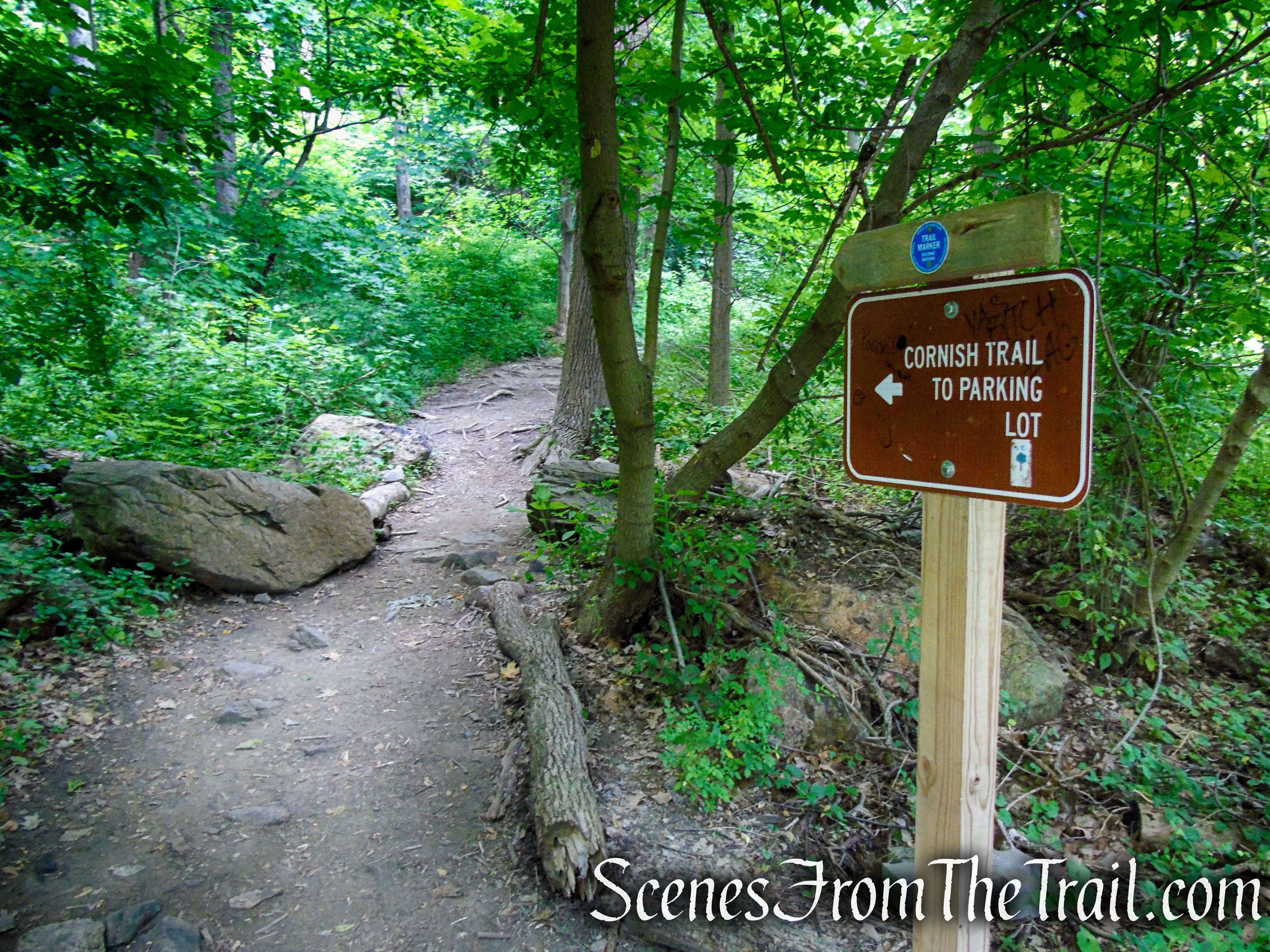 turn left to stay on Cornish Trail