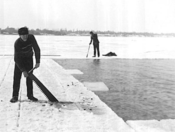 Ice harvesting - Rockland Lake