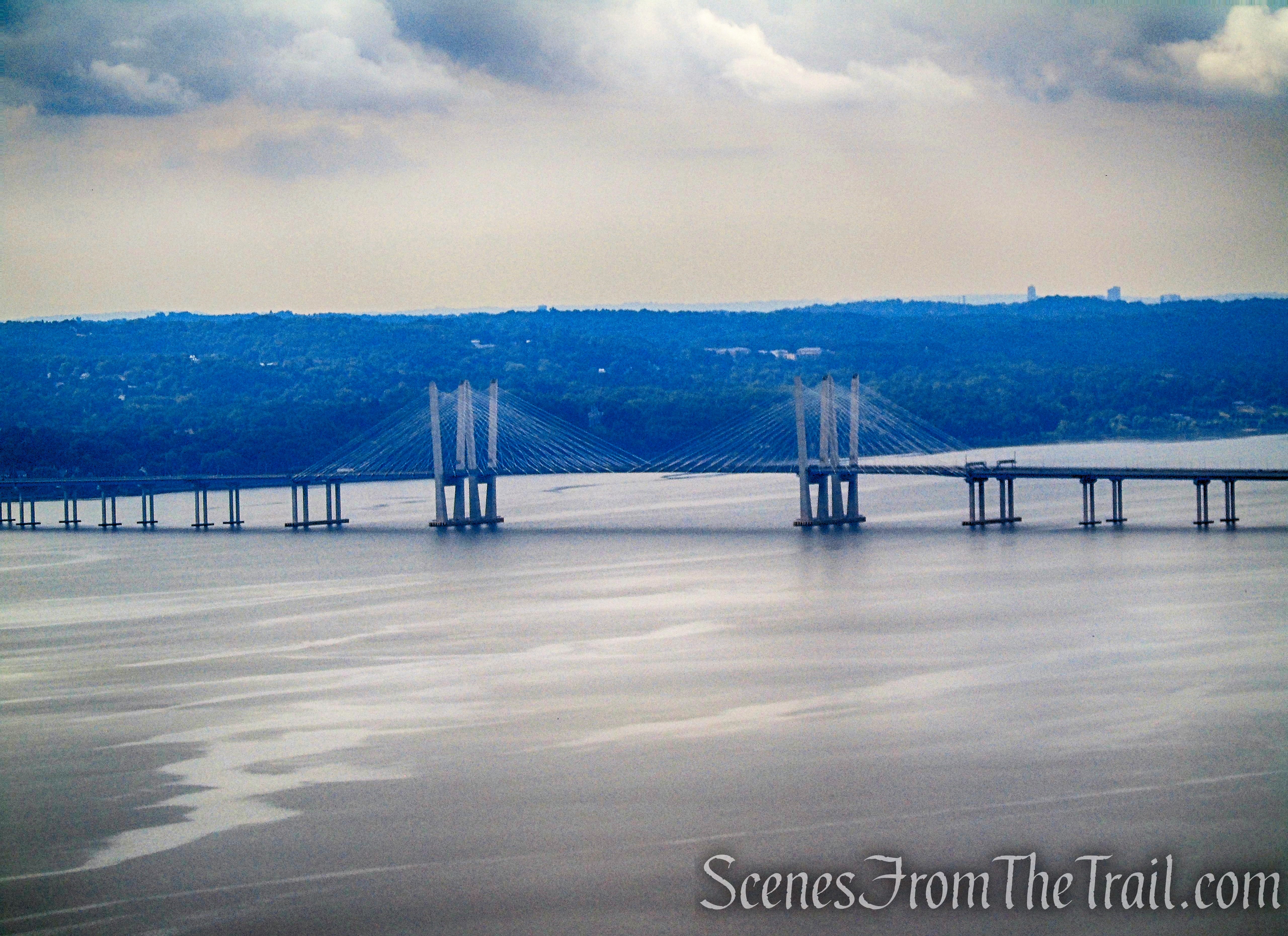 view of Tappan Zee Bridge from Hook Mountain summit