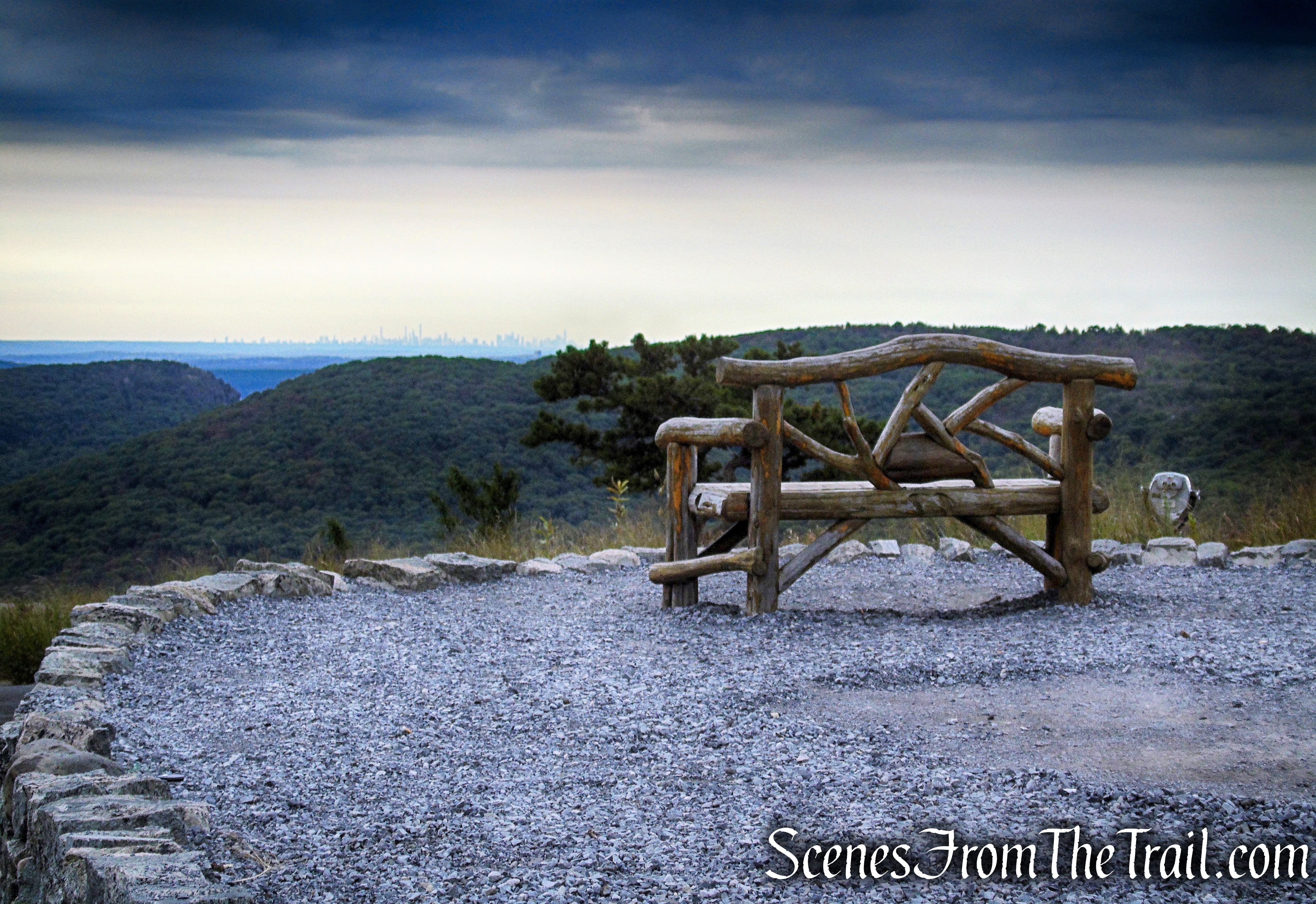 rustic bench - Bear Mountain summit