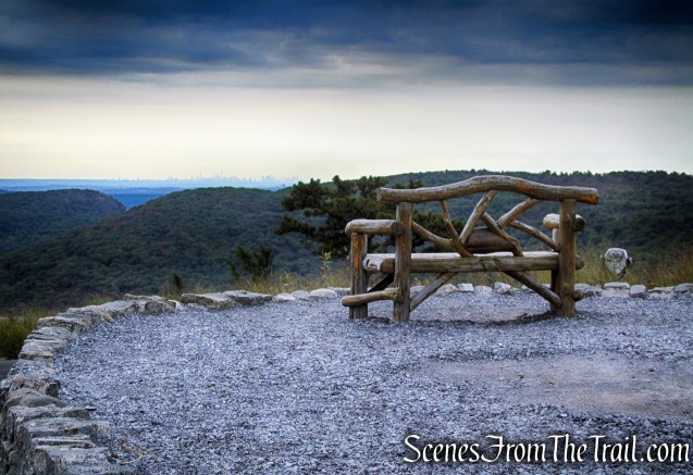 rustic bench - Bear Mountain summit