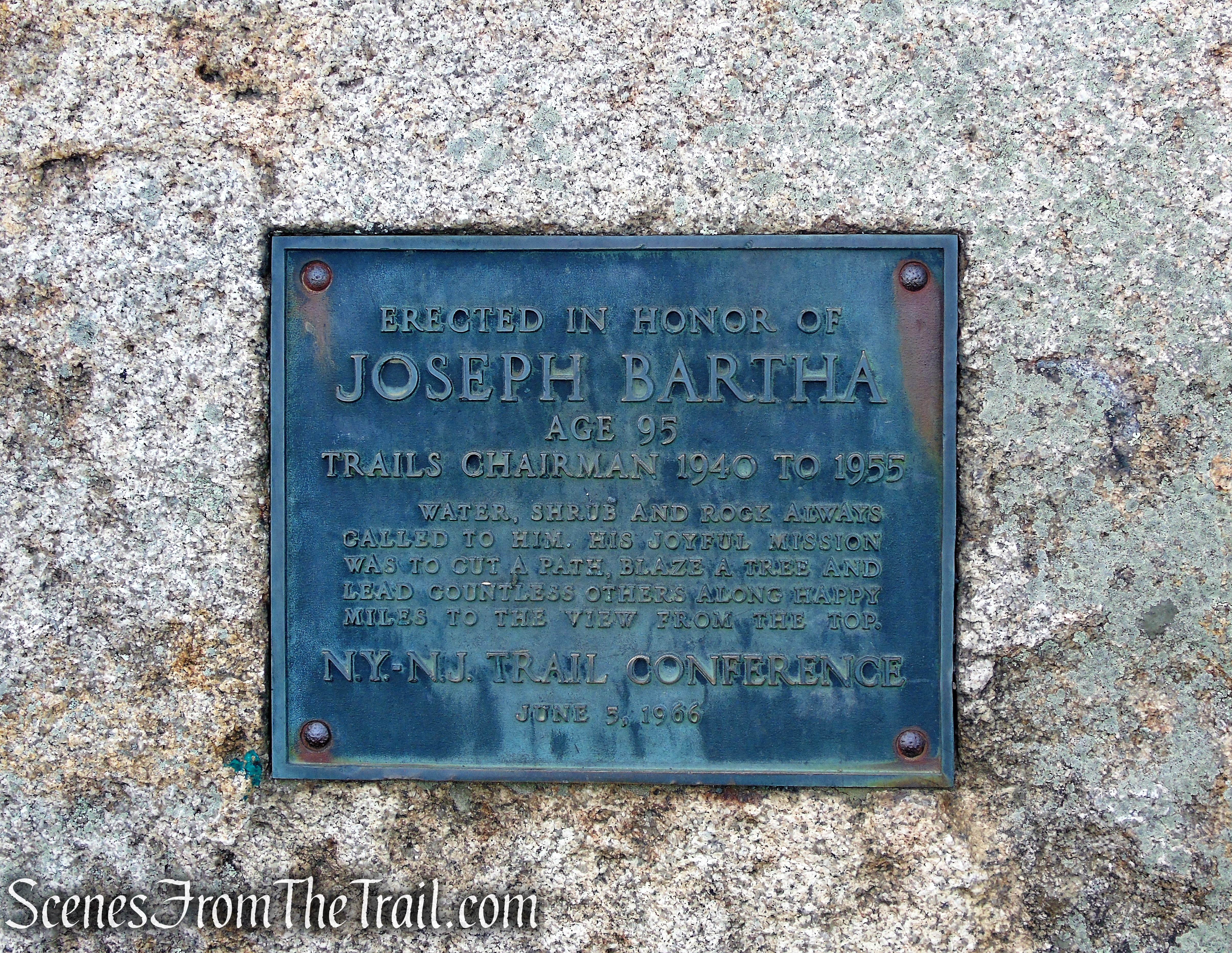 Joseph Bartha Plaque - Bear Mountain Summit