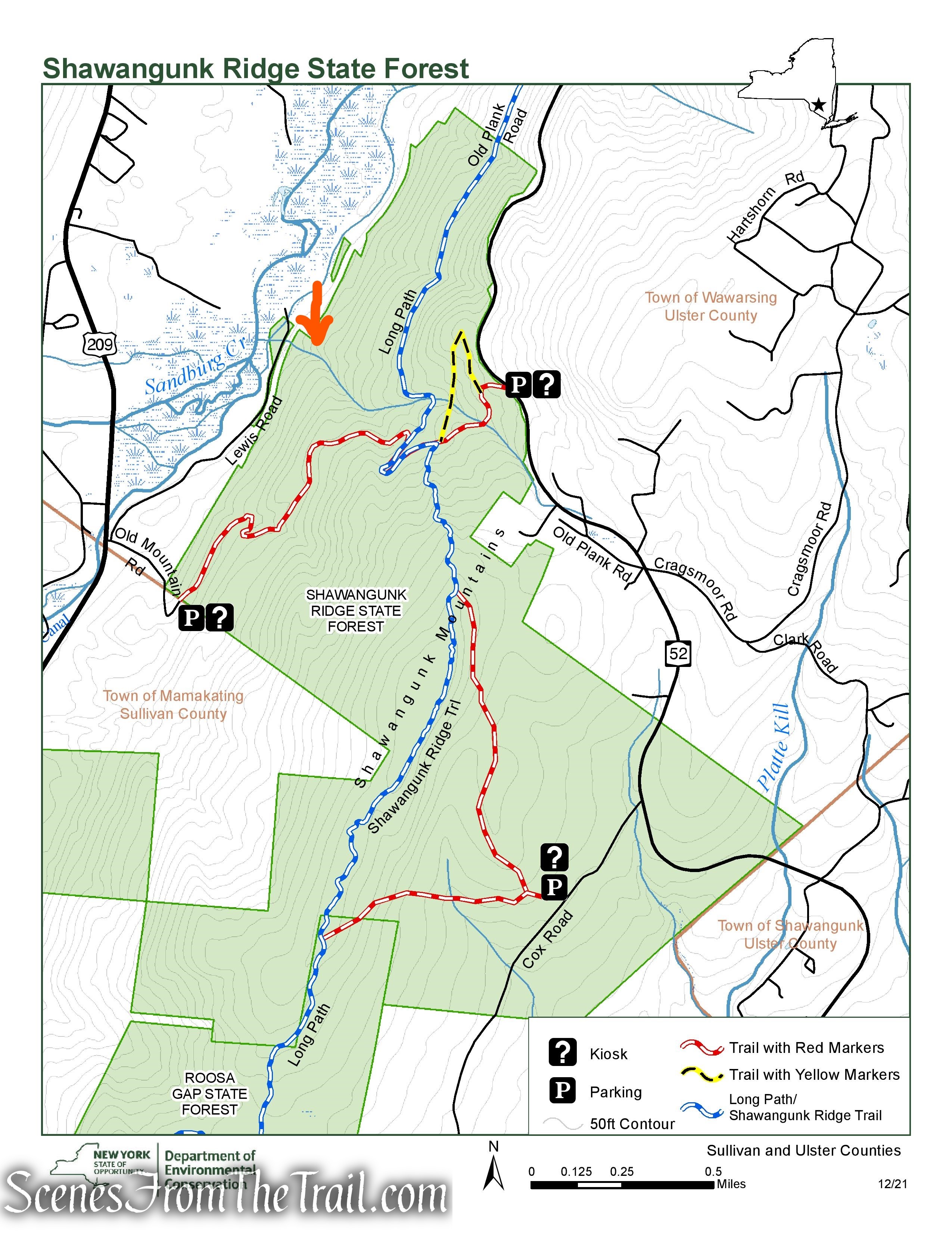 Shawangunk Ridge State Forest Trail Map