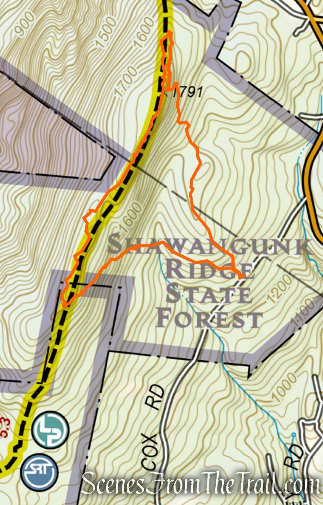 Shawangunk Ridge State Forest Loop from Cox Road Trailhead