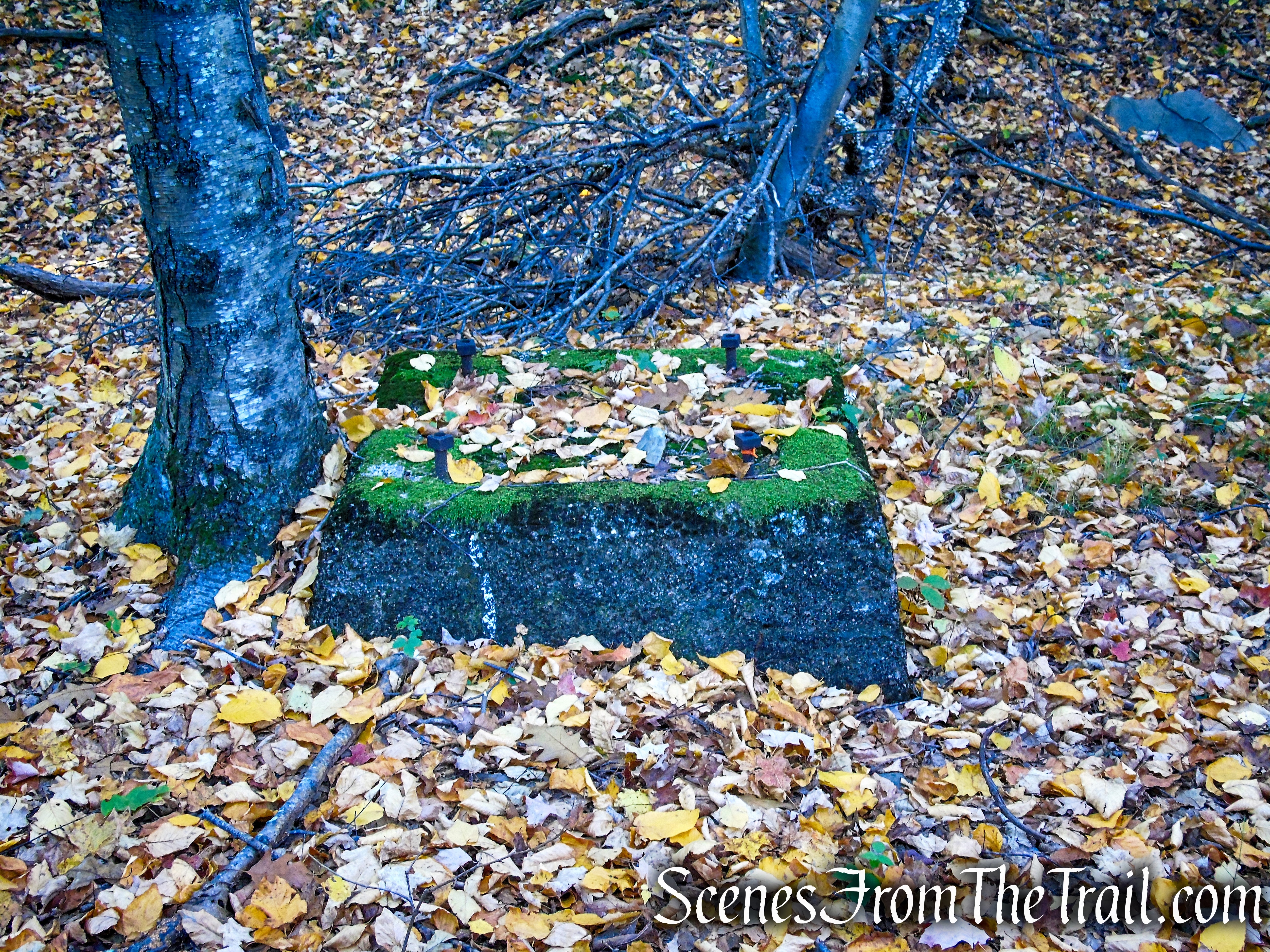 Abandoned railbed – concrete footing
