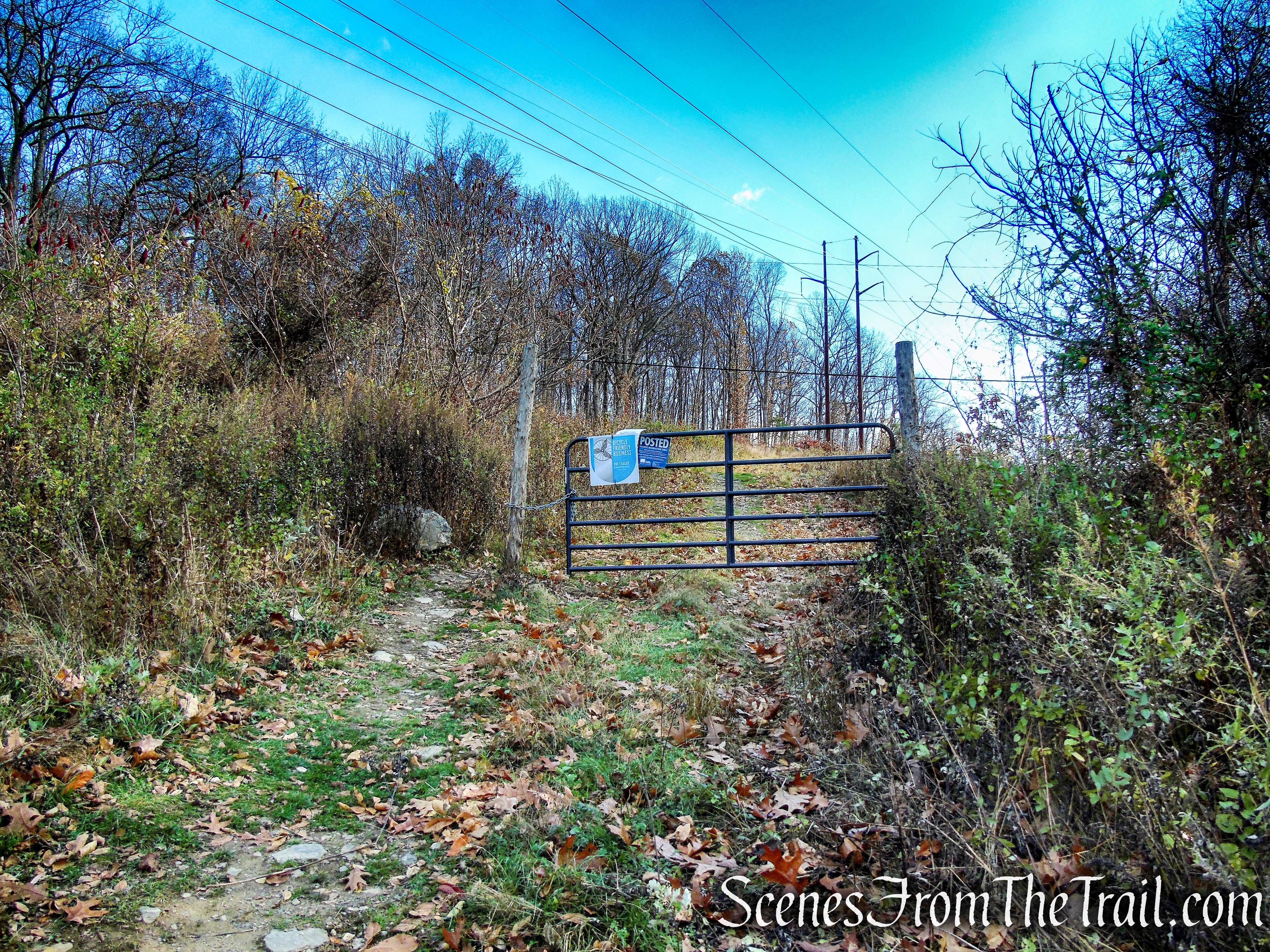 Turn left after the gate