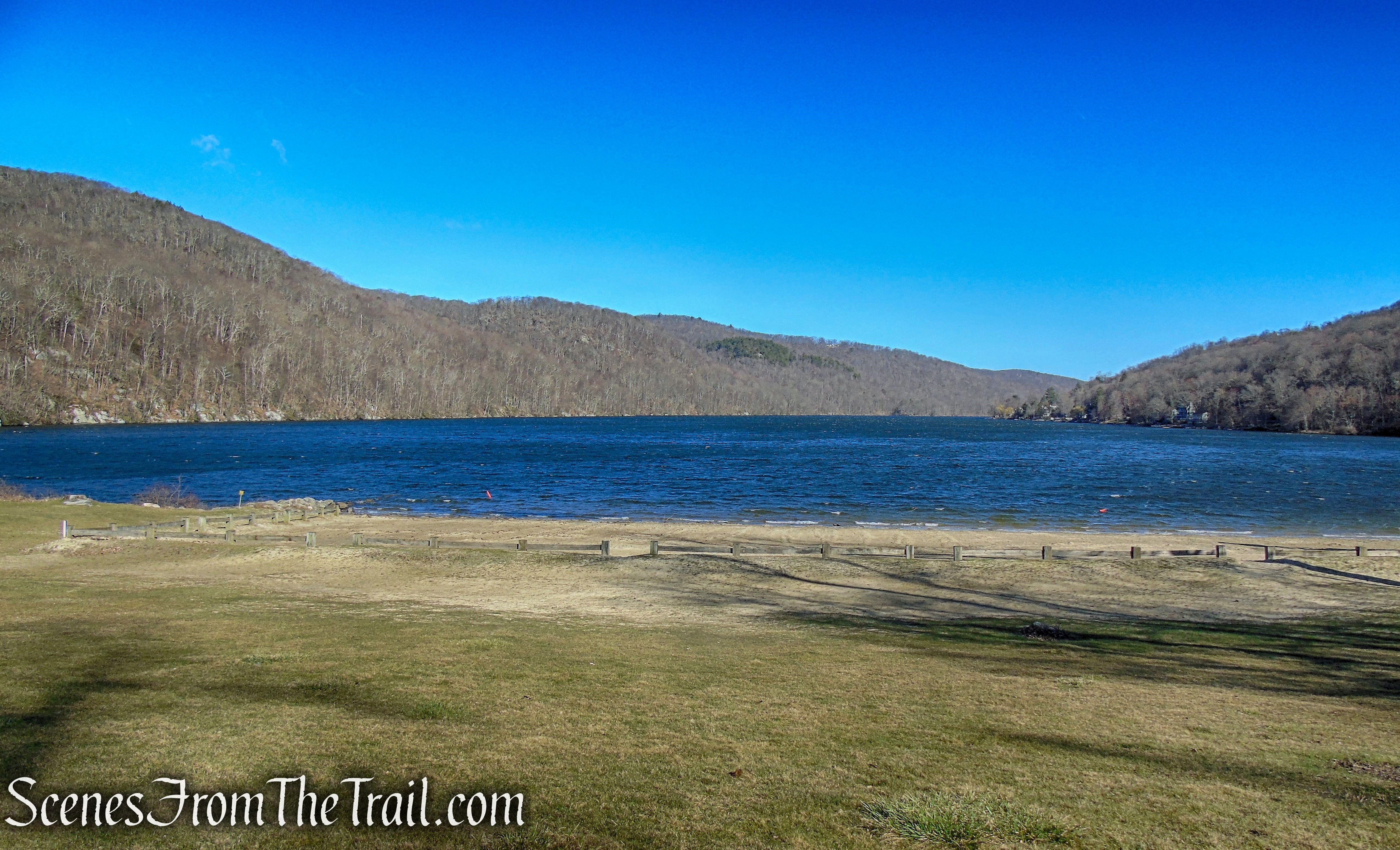 Squantz Pond beach area