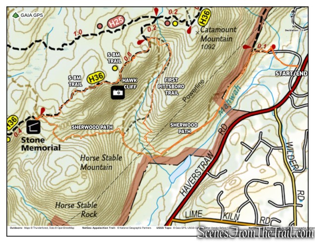 Stone Memorial Loop via Sherwood Path