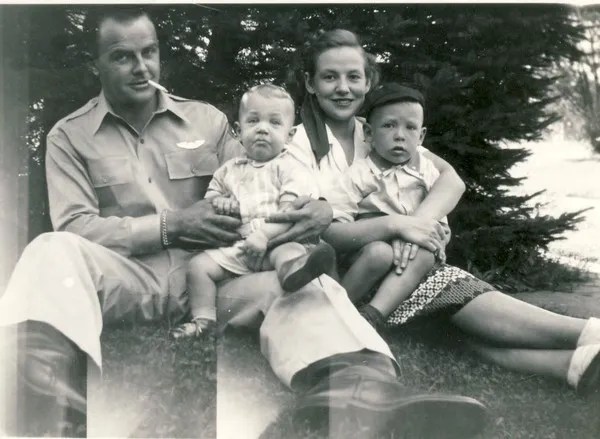 Major Doak Weston with his wife and two sons in an undated photograph.
